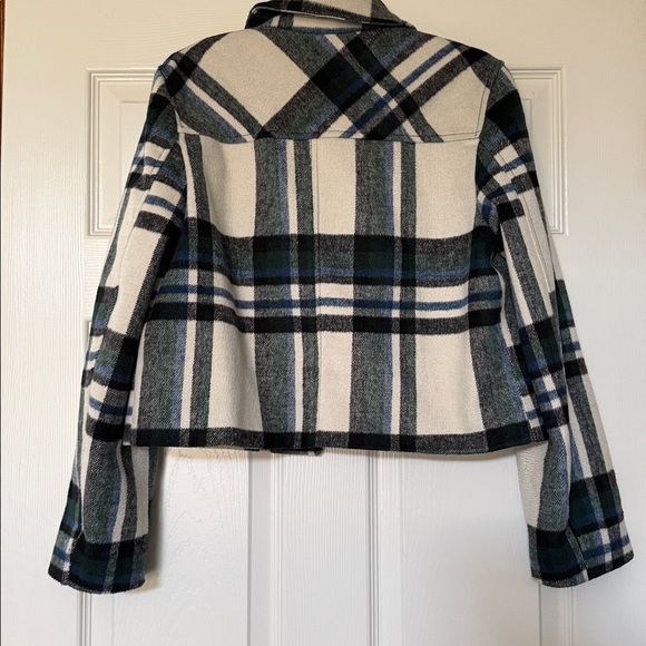 Zara Checkered Jacket in Black, White, and Green Size Small - Picture 4 of 6